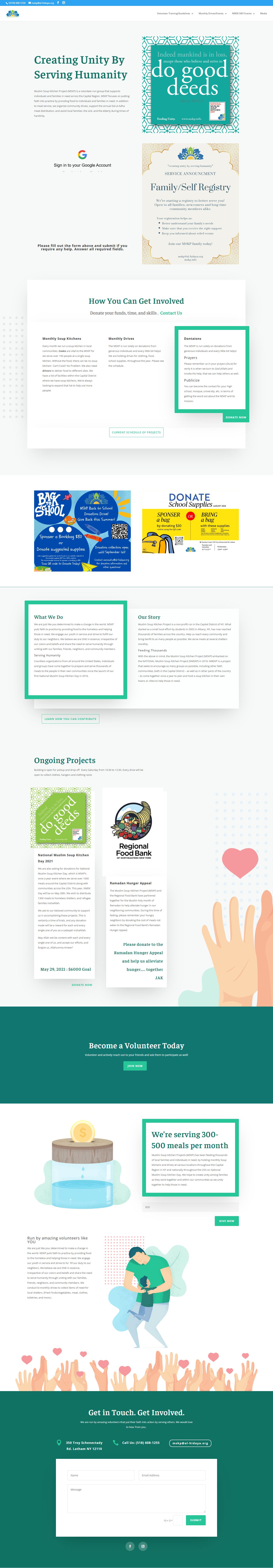 Muslim Soup Kitchen Project live website screenshot